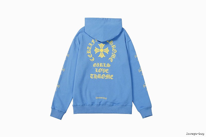 Chrome Hearts Daily Cross graphic hoodie Black Blue Cross with Visual Detail