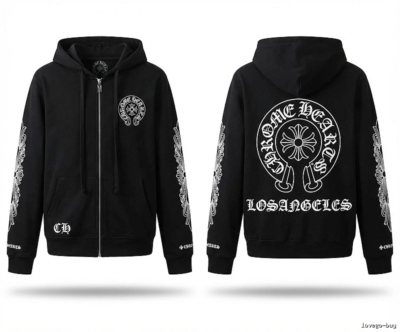Chrome Hearts dark style black cardigan