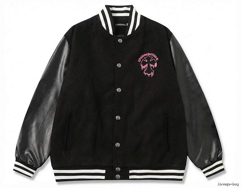 Chrome Hearts embroidered baseball jacket in black