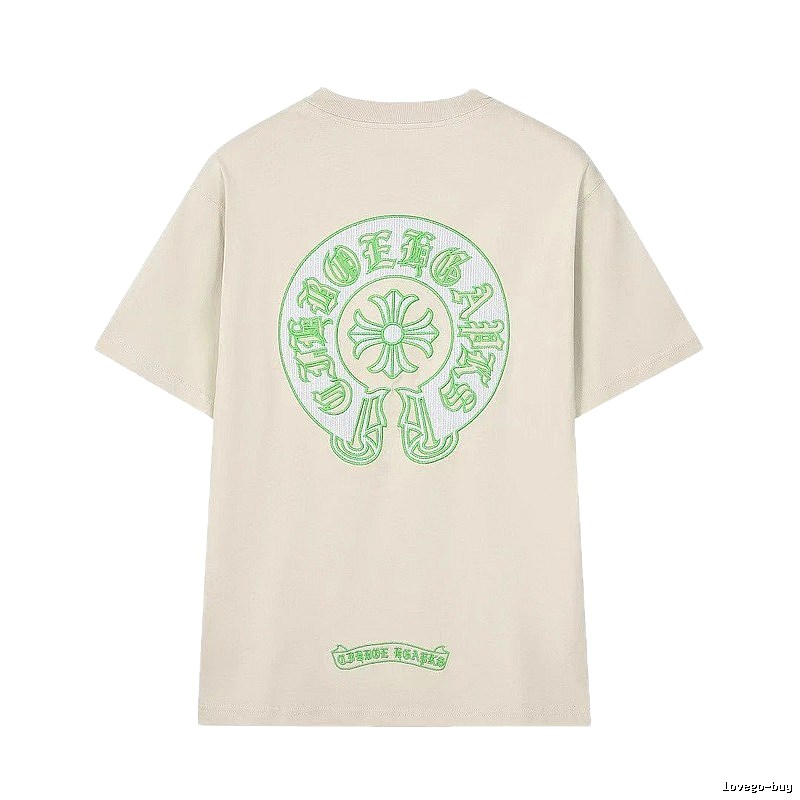 Chrome Hearts Embroidered Street Style Beige Short-sleeve T-shirt