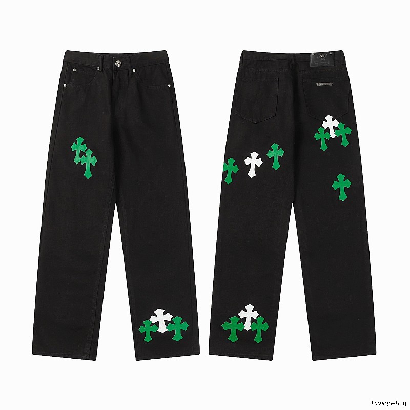 Chrome Hearts Gift Ready Graphic jeans Light Denim Jeans with Fresh Pattern
