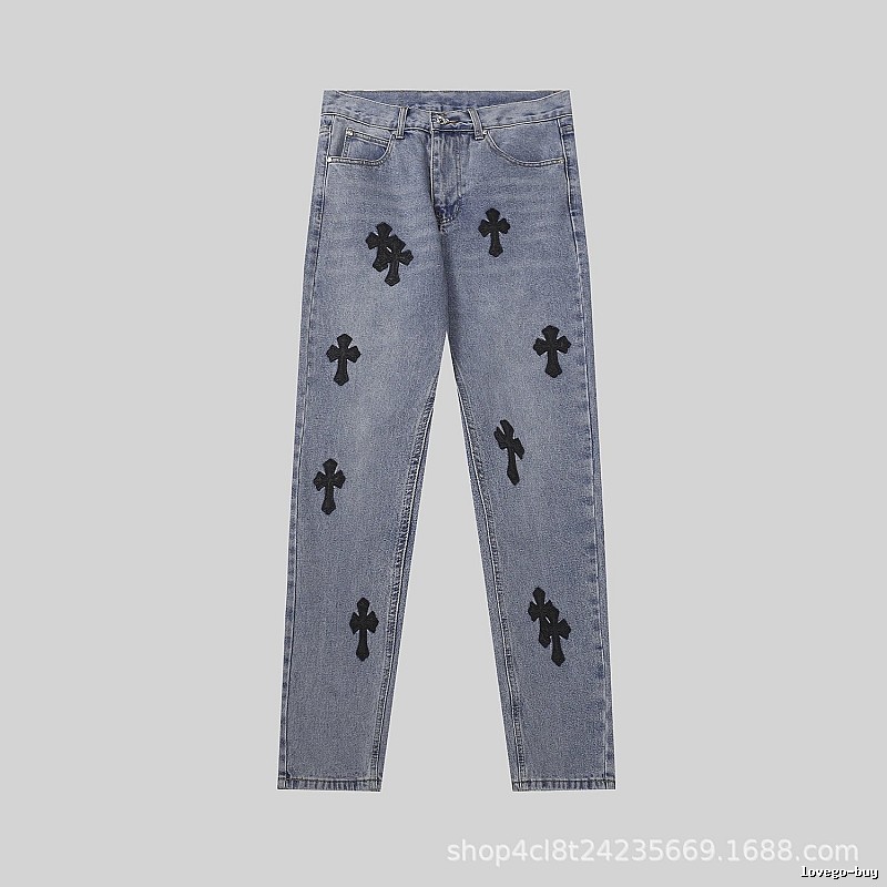 Chrome Hearts Gift Ready Graphic jeans Light Denim Jeans with Standout Detail