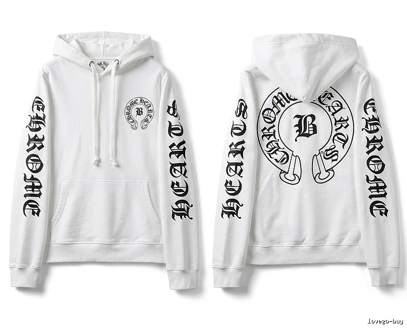 Chrome Hearts Gothic-style white hoodie