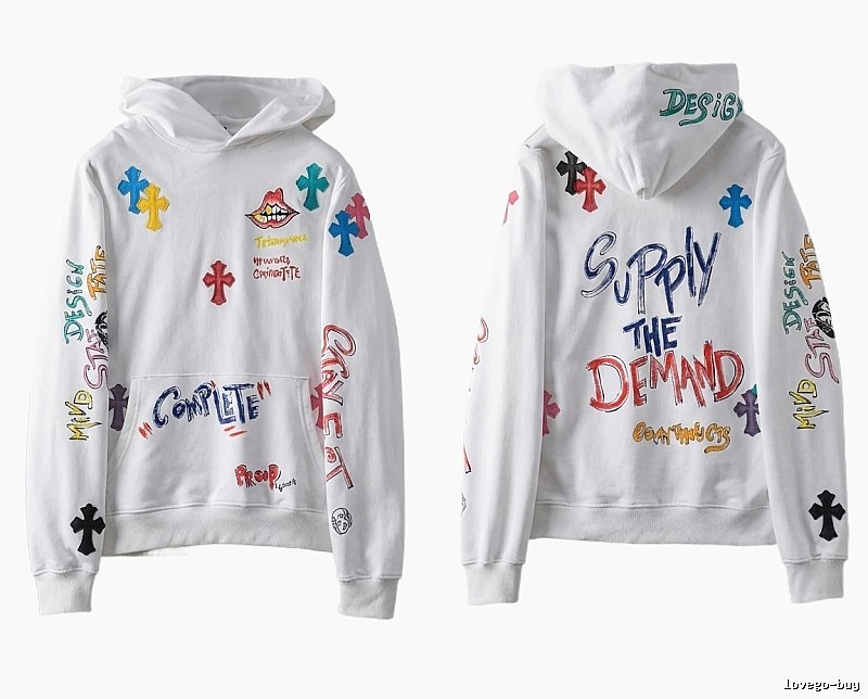 Chrome Hearts Graffiti Style White Hoodie