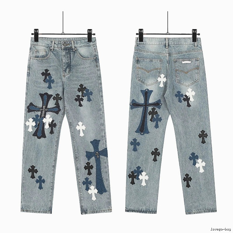 Chrome Hearts Lightweight Graphic jeans Light Denim Jeans for Trend Styling