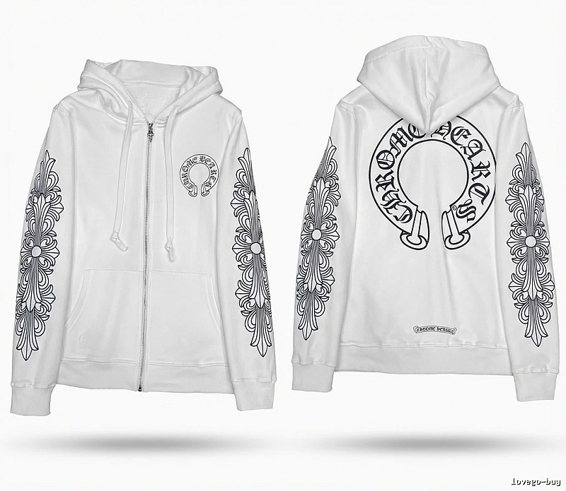 Chrome Hearts Printed Trendy and Cool Style White Hoodie