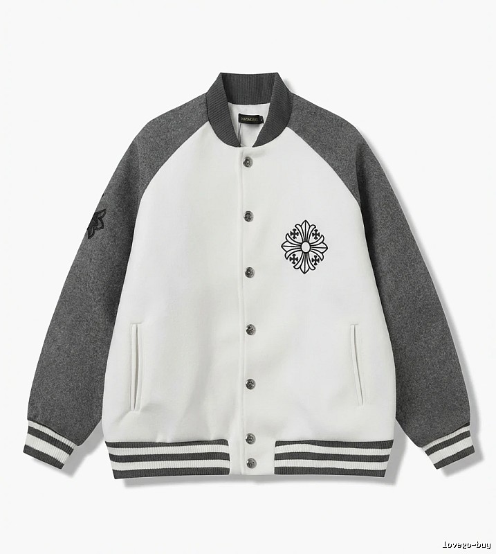 Chrome Hearts Retro Grey and White Collar Jacket