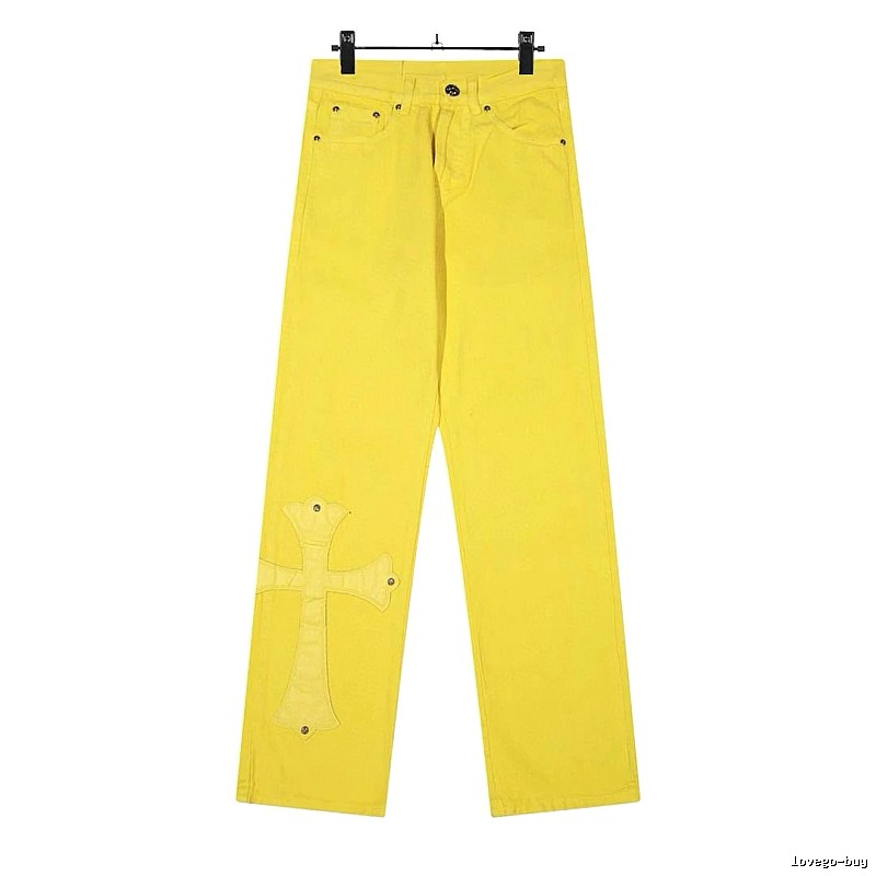 Chrome Hearts Streetwear Graphic jeans Light Denim Jeans with Logo Accent