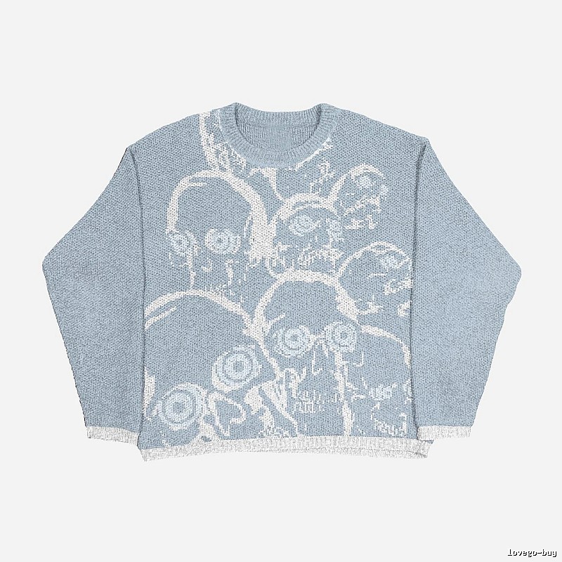 Classic Anime graphic sweater Black Knit Top with Travel-Friendly Style