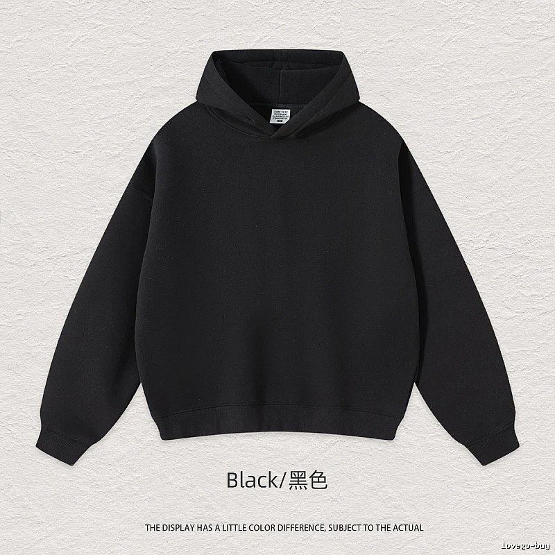 Classic Blank pullover hoodie Black Minimal A for Daily Styling