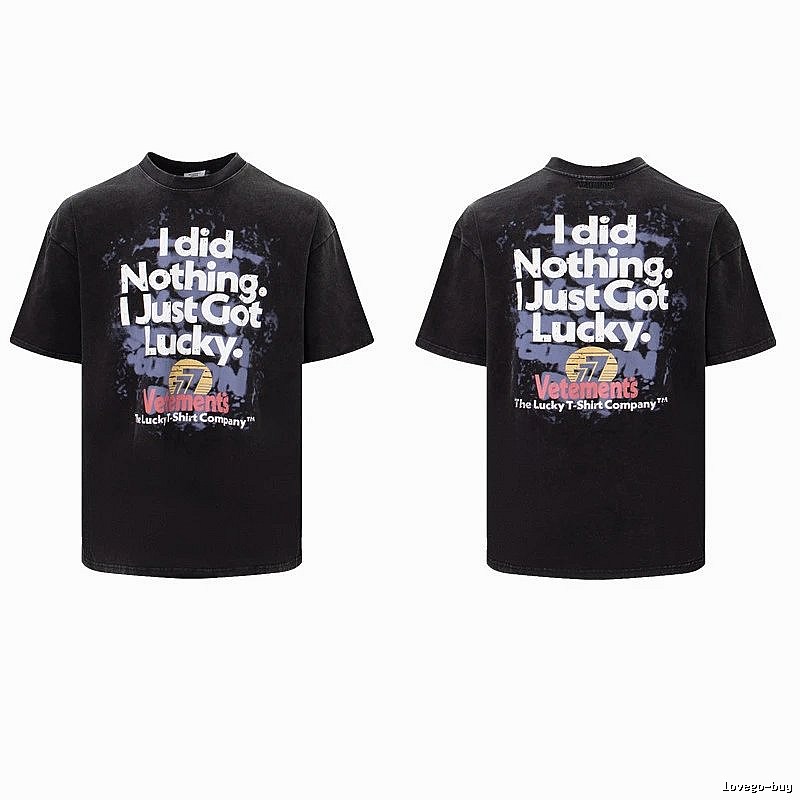Classic Statement graphic T-shirt Black Colorful Lucky for Daily Styling