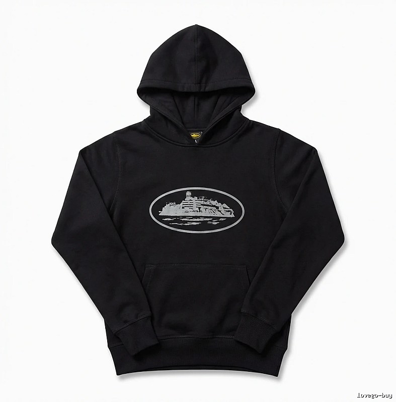 Corteiz Island Logo Minimalist Style Black Sweatshirt