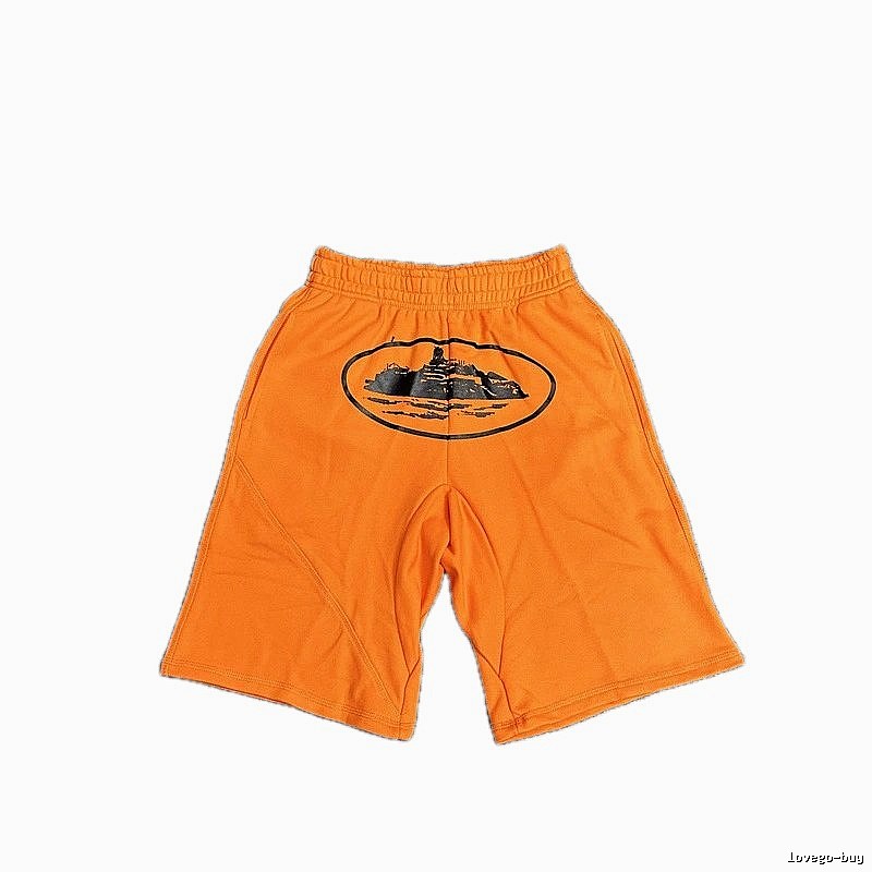 Corteiz Printed Casual Orange Shorts