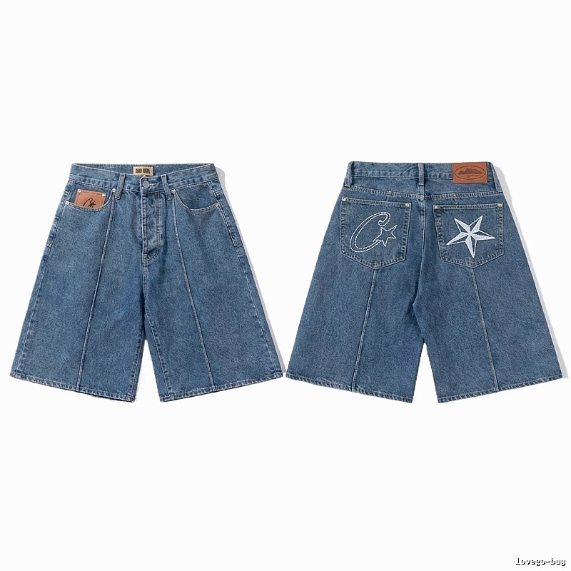 Corteiz retro-style denim shorts