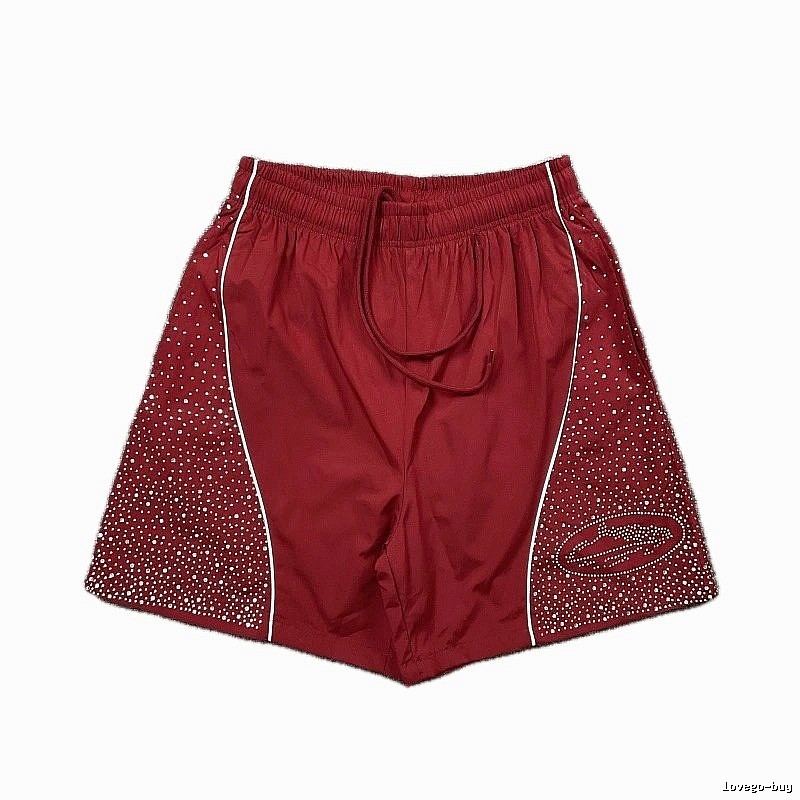 Corteiz Starry Street Style Burgundy Shorts