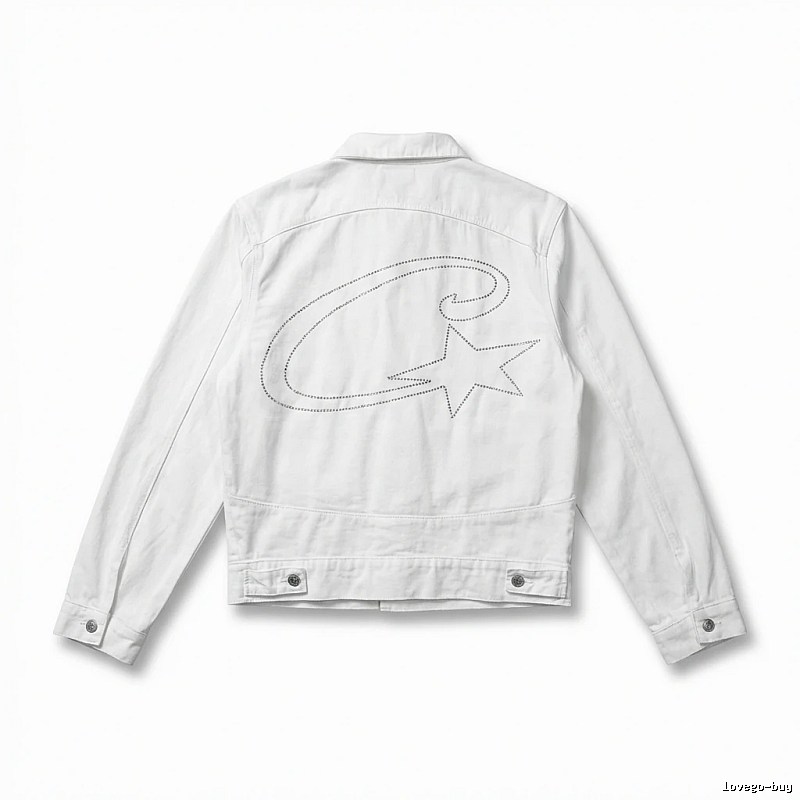 Corteiz white denim jacket