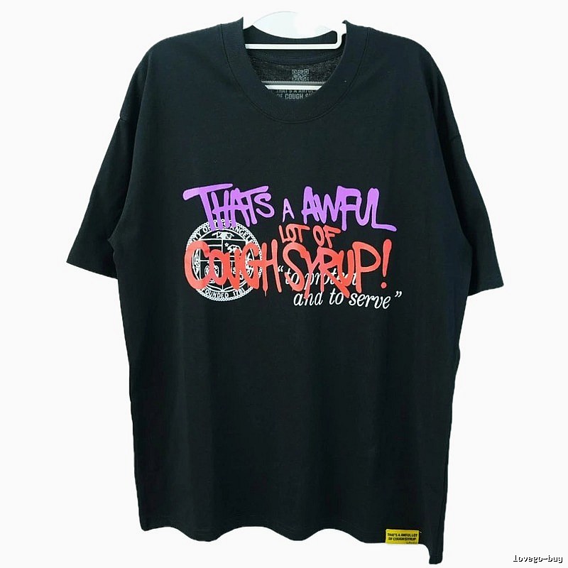 CoughSyrup Graffiti Street Style Black T-shirt
