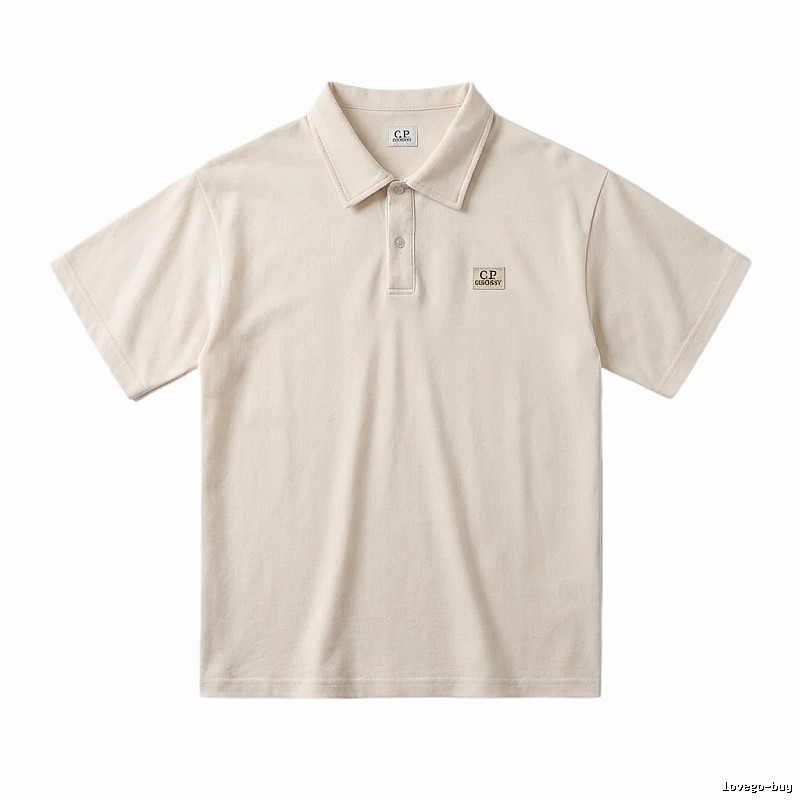 C.P. Basic Style Simple and Elegant Beige Polo Shirt