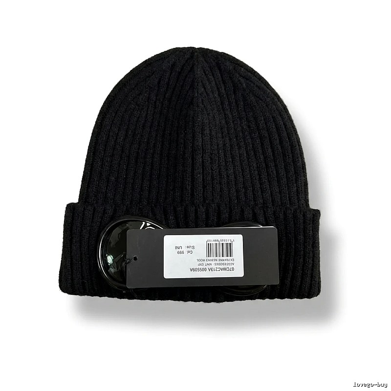 C.P. Simple Black Knitted Hat