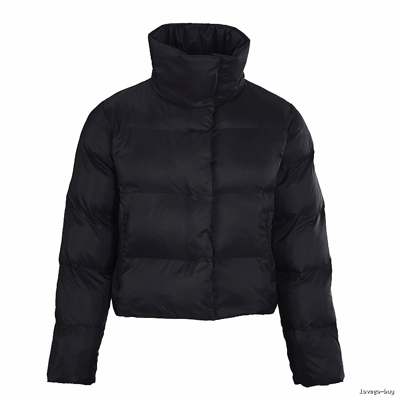 Daily Edit Stand-Collar Puffer Jacket - Black