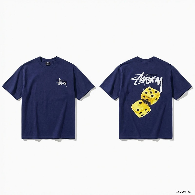 Deep blue T-shirt with Stussy dice print