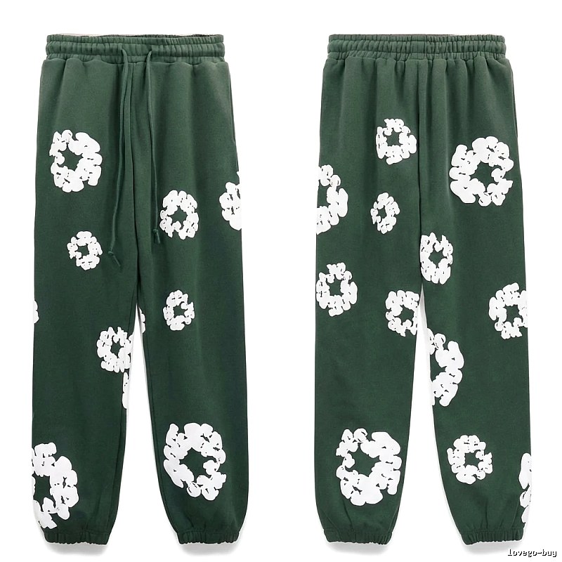 Denim Tears Printed Casual Dark Green Pants