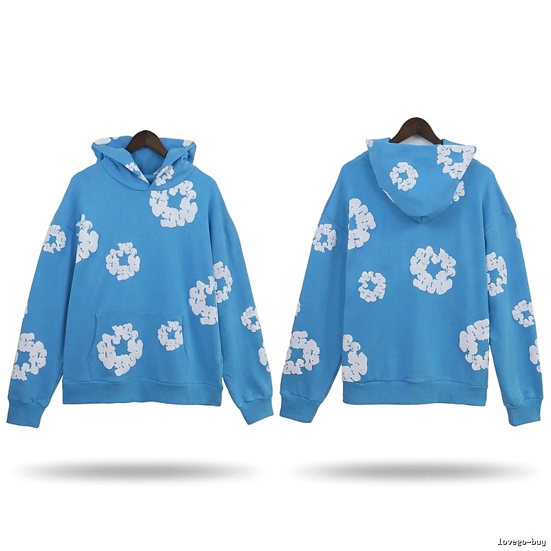 DENIM TEARS Printed Casual Style Blue Sweatshirt