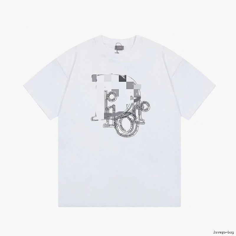 Dior Carriage Collection Minimalist Style White Short-sleeve T-shirt