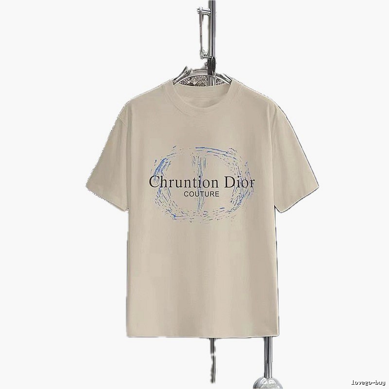 Dior Couture Printed Casual Style Beige T-Shirt