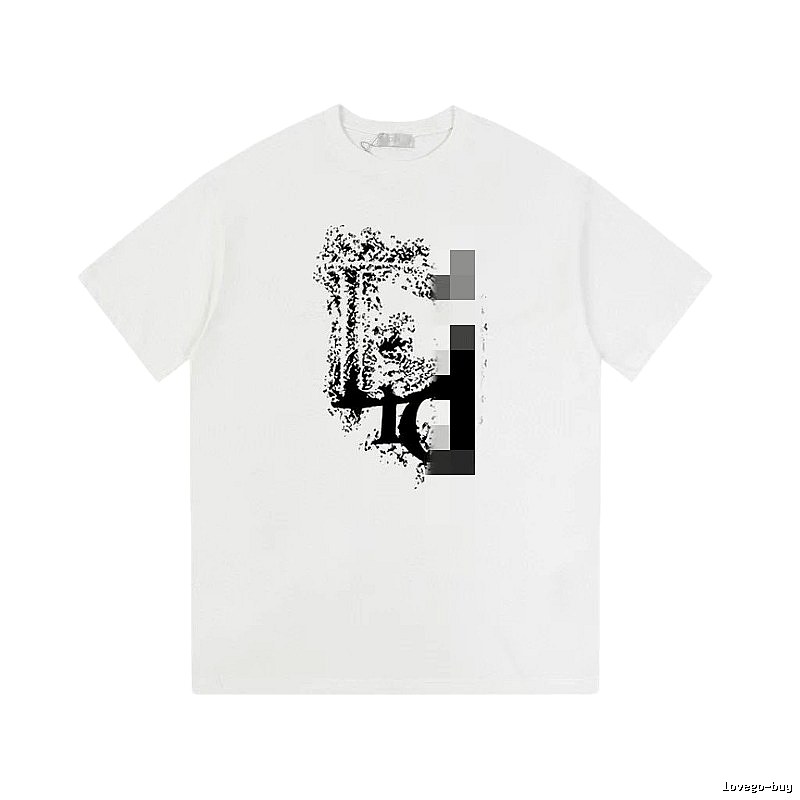 Dior Distressed Print Street Style White T-Shirt