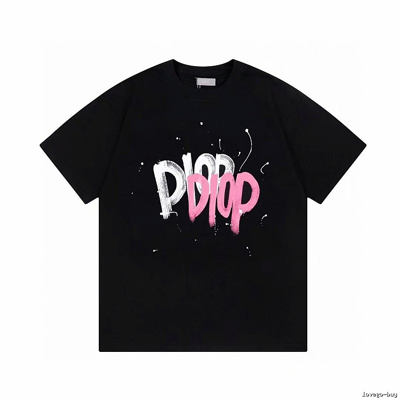 Dior Graffiti Trend Style Black Short-sleeve T-shirt