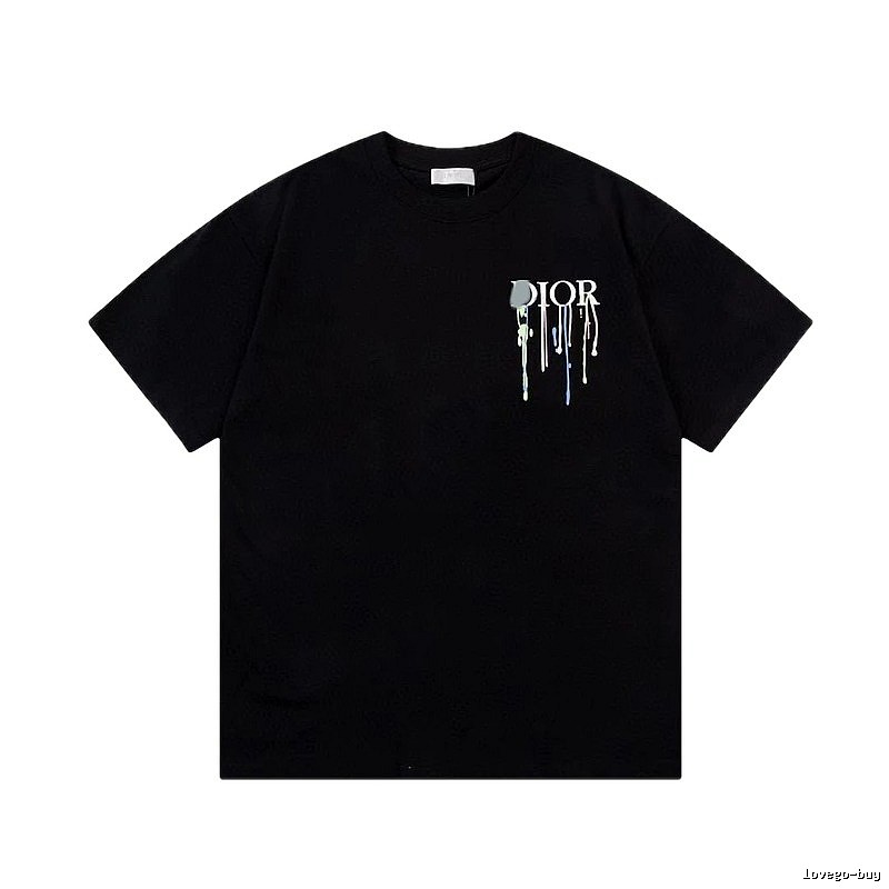 Dior Graffiti Trend Style Black Short-sleeve T-shirt