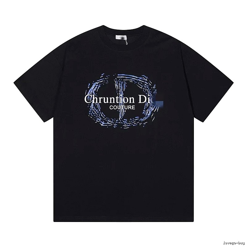 Dior Haute Couture Graffiti-style Black Short-sleeve T-shirt