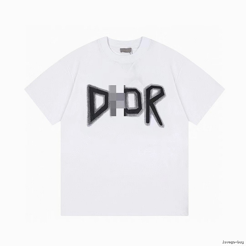 Dior Letter Print Trendy Style White T-Shirt