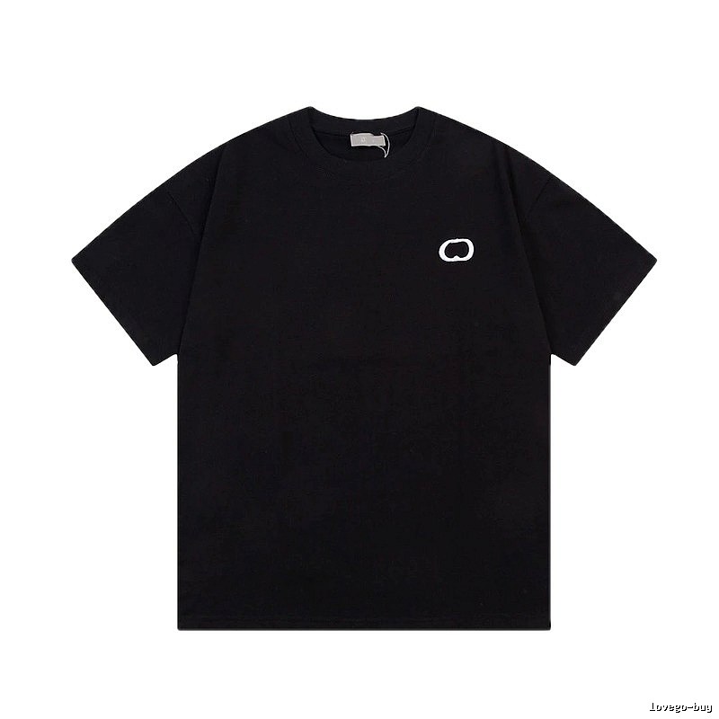 Dior Minimalist Style Embroidered Black Short-sleeve T-shirt