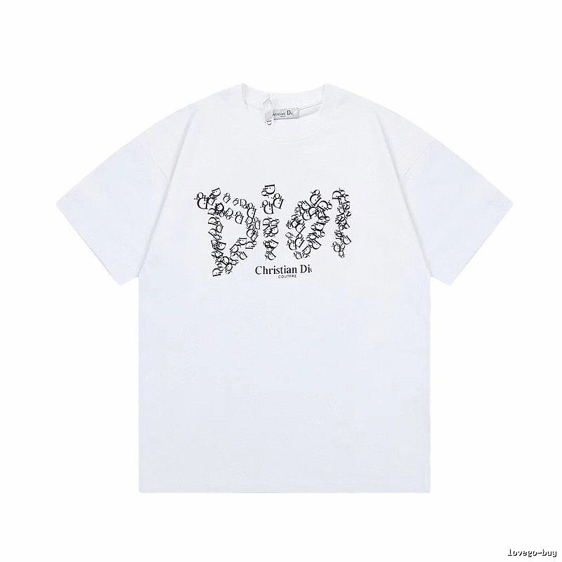 Dior Monogram Light Luxury Style White Short-sleeve T-Shirt