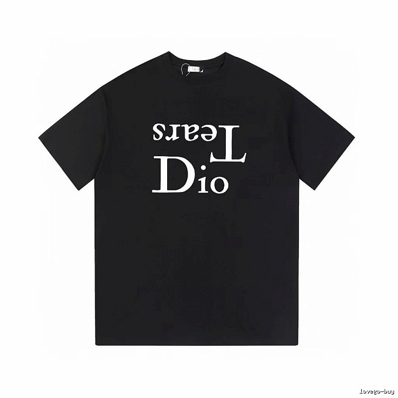 Dior Tears Co-branded Minimalist Style Black T-Shirt