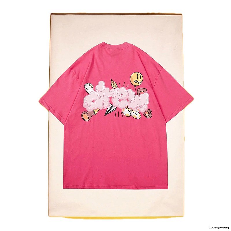DREW Cloud Print Street Style Pink T-Shirt