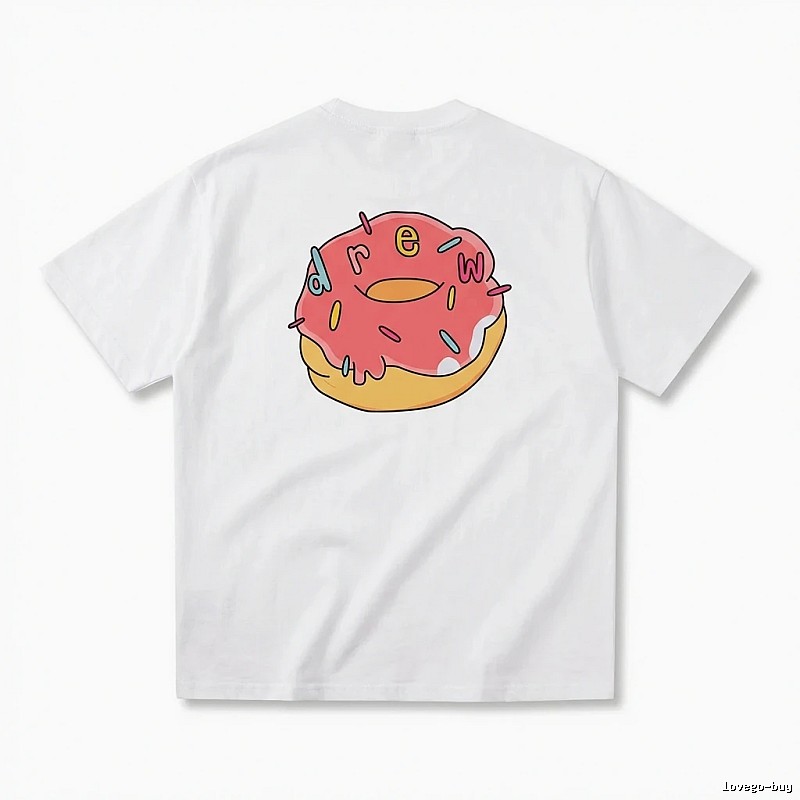 DREW Donut Cartoon White T-shirt