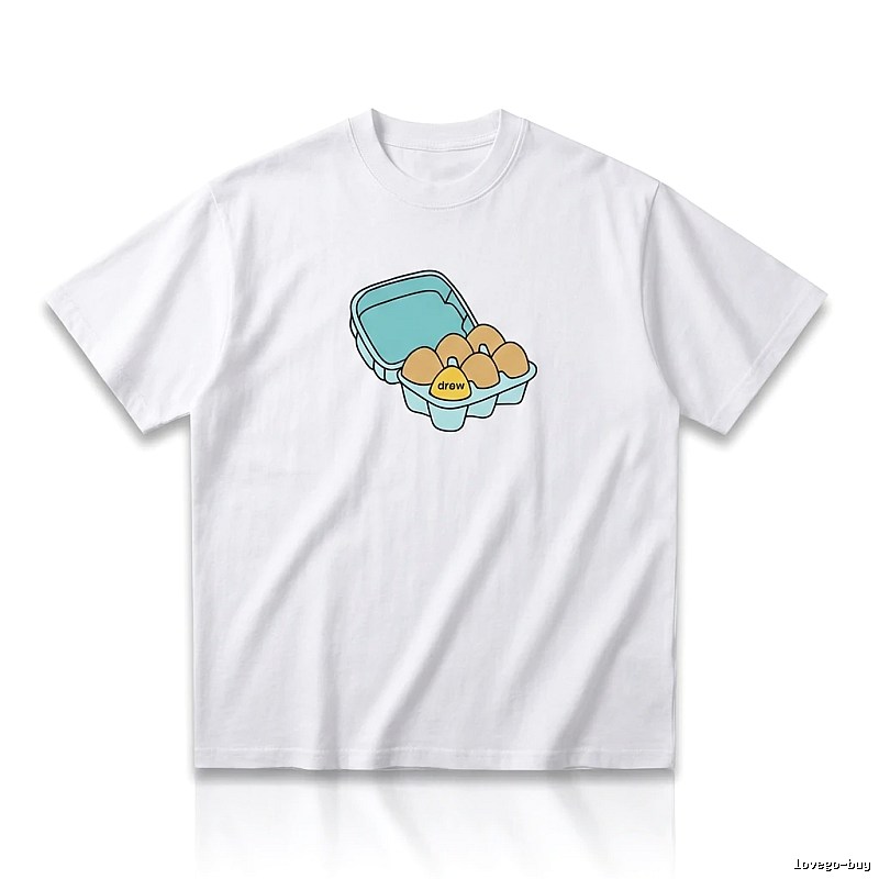 DREW Egg Series Simple White T-shirt