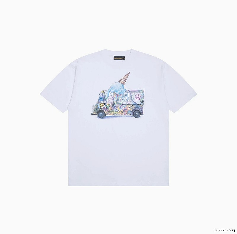 DREW Graffiti Style Ice Cream Truck White Short Sleeve T-shirt