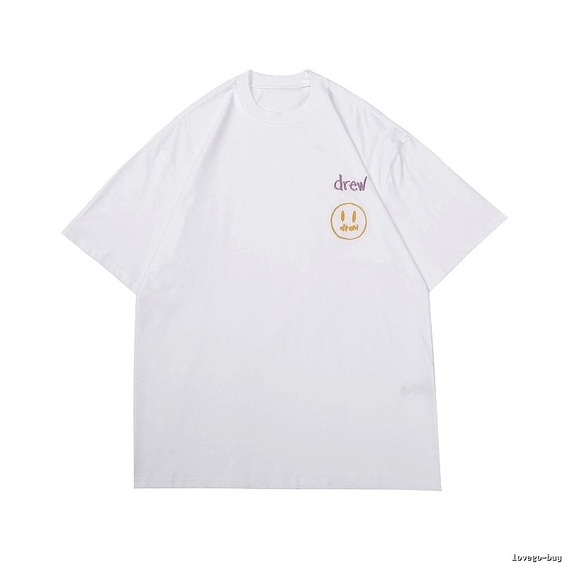 DREW Smiley Embroidered Street Style White T-Shirt