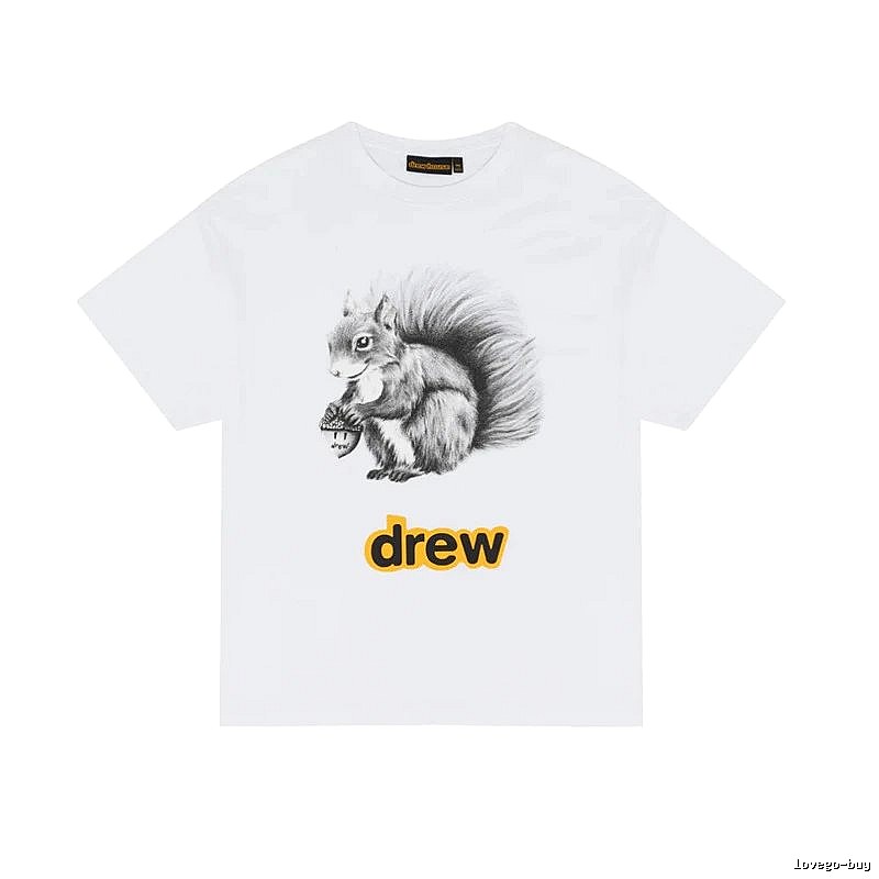 DREW Squirrel Print Street Style White T-shirt