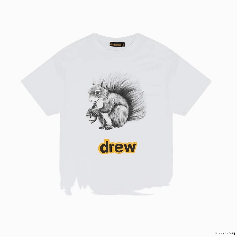 DREW Squirrel Print Street Style White T-Shirt