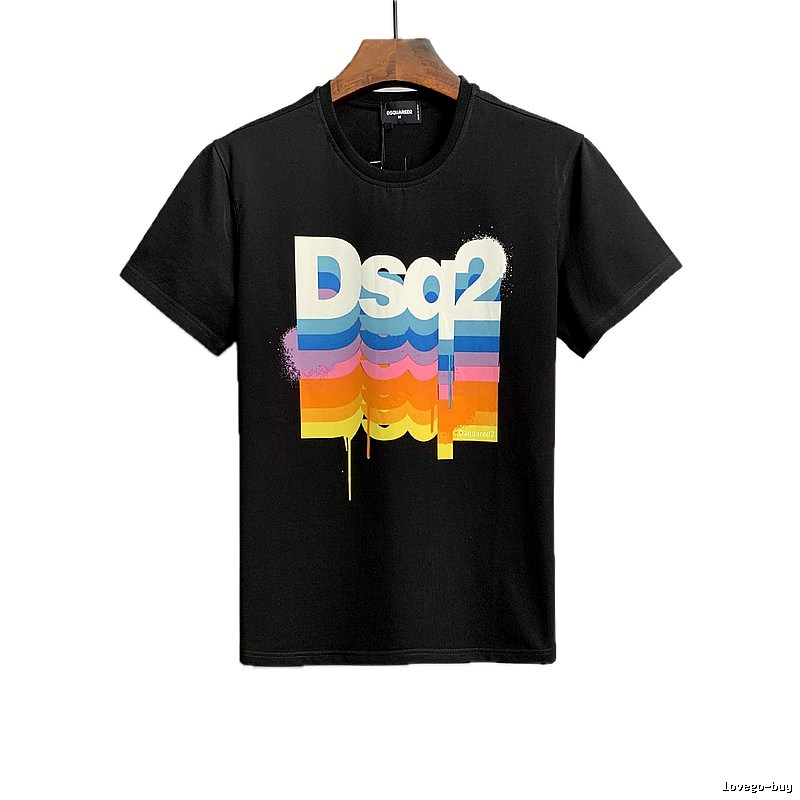 DSQ2 Color Gradient Street Style Black T-Shirt
