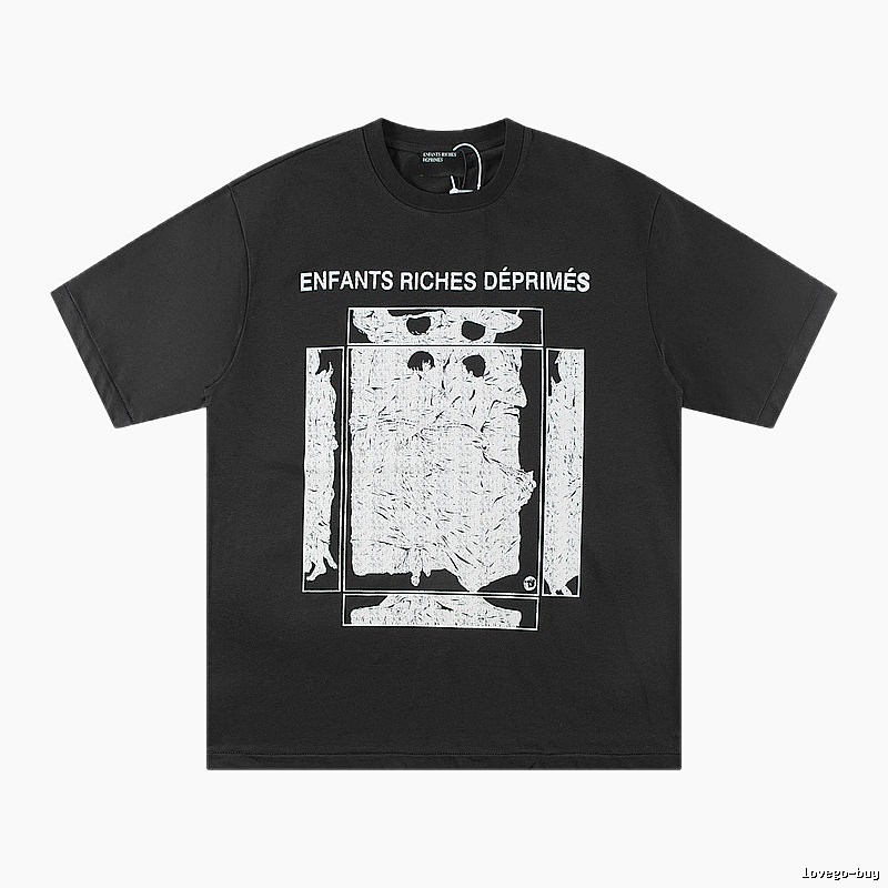 ERD Portrait Print Dark Style Black T-shirt