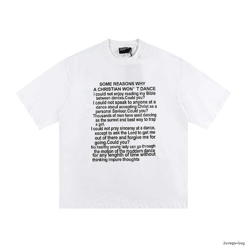 ERD Slogan Print Street Style White T-Shirt