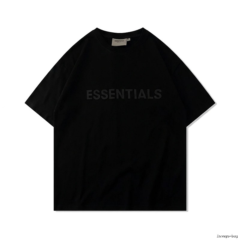 ESSENTIALS minimalist style black short-sleeve