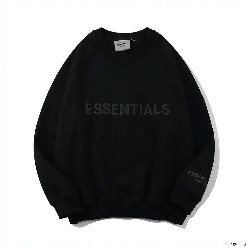 ESSENTIALS minimalist style black sweatshirt