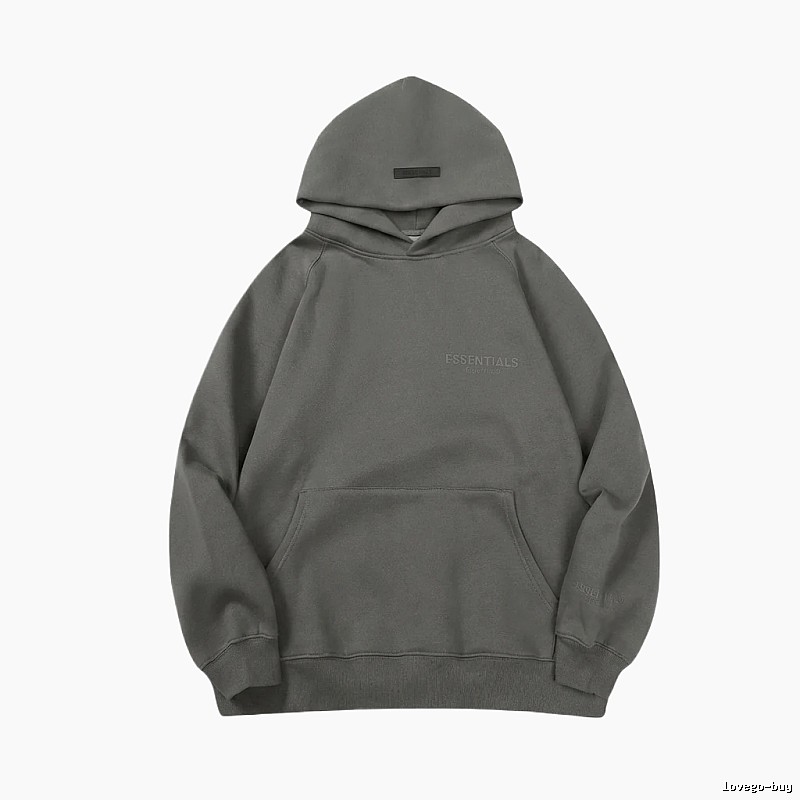 ESSENTIALS minimalist style grey hoodie